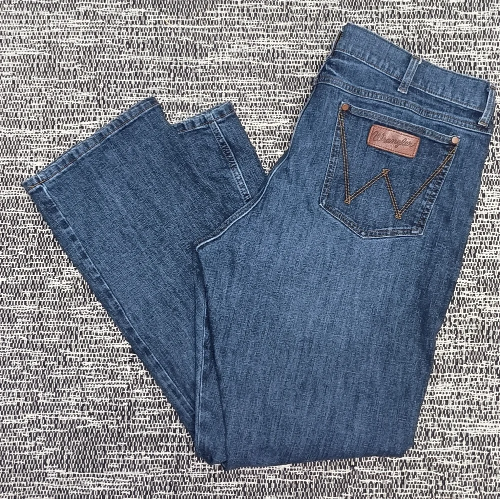 Wrangler Retro Slimboot Leather Patch Men's Jeans 40